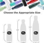 Volhoply 17oz Insulated Stainless Steel Water Bottle, Double Wall Vacuum Flask, Keeps Cold 24h & Hot 12h, Available in Packs of 1, 4, or 8（Black,1 Pack) - Image 3