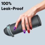 Insulated Water Bottle with Straw - Encool Stainless Steel Water Bottle with Push Button Lid, Leak-Proof & BPA-Free, Keeps Cold for 24 Hours for Sports, Travel, Gym (24 oz, Tuna Grey-Green) - Image 4