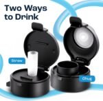 AQUAFIT 64 oz Water Bottle with Time Marker - Straw & Chug Lid - BPA Free Half Gallon Gym Water Bottle with Handle - Big Gallon Jug (Gray, 64 Ounces) - Image 4