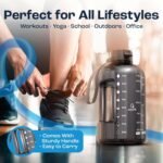 AQUAFIT 64 oz Water Bottle with Time Marker - Straw & Chug Lid - BPA Free Half Gallon Gym Water Bottle with Handle - Big Gallon Jug (Gray, 64 Ounces) - Image 6