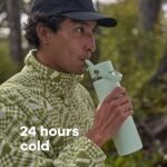 Hydro Flask Water Bottle - Insulated Stainless Steel - Wide Mouth Flex Straw Lid, Non Spill, Leakproof and Refillable in 64 Oz Black - Image 4