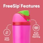 Owala Kids FreeSip Insulated Stainless Steel Water Bottle with Straw, BPA-Free Sports Water Bottle, Great for Travel, 16 oz, All the Berries - Image 4