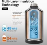1 Gallon Water Bottle Insulated | Thickened Stainless Steel Vacuum Metal Water Jug | Portable Sports Large for Gym and Hiking with Straw, Carrier Bag, Handle Strap | BPA-Free 128 oz - Image 4