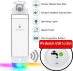 Smart Water Bottle with Reminder To Drink Water, Lights And Sound, Water Intake Tracker, Rechargeable, Tritan Plastic, Spout Hydrate Glow Bottle 26 Oz, Smart Hydration Reminder (white) - Image 4