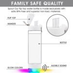 Smart Water Bottle with Reminder To Drink Water, Lights And Sound, Water Intake Tracker, Rechargeable, Tritan Plastic, Spout Hydrate Glow Bottle 26 Oz, Smart Hydration Reminder (white) - Image 5