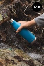 MIRA 2 Pack 17 oz Insulated Water Bottle - Stainless Steel Cola Shape Thermo - Double Wall Hot & Cold Flask (24Hr Cold/12Hr Hot) - Black & Hawaiian Blue - Image 3