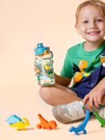 Ello Pop & Fill 16oz Tritan Plastic Kids Water Bottle with Quick Fill Lid | BPA Free Reusable Bottle with Leak Proof Straw and Chug Lid, Dishwasher Safe, Gift For Kids, Dino - Image 3