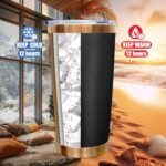 20 oz Tumbler Stainless Steel Tumbler with Lid and Straw, Double Wall Vacuum Insulated Travel Coffee Mug for Laser Engrave, Powder Coated Cup for Hot and Cold Drinks (Black,1 pack) - Image 5