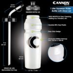 Cannon Sports 1 Liter Sports Water Bottle, BPA-Free, 34 Oz Capacity, Large Mouth, 2 lids (Straw and Squeeze), Great For Helmet Sports Such As Hockey, Lacrosse, Football, Boxing (2 Pack) (Clear) - Image 3
