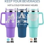 Personalized Tumbler With Handle-Custom 40oz Travel Cup With Lid And Straw-Laser Engraved With Name,Logo,Text,Image-Personalized Gifts For Mom,Dad,Birthday - Image 7