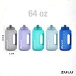 ZULU Goals 64oz Half Gallon Plastic Water Bottle with Straw and Time Marker | Large Reusable Jug with Handle and Leak Proof Lid for All Day Hydration, Gym and Outdoors, Gift Ready, Violet - Image 4