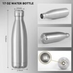 VEGOND 17oz Stainless Steel Water Bottles, Reusable Metal Sports Water Bottle Keeps Drink Hot and Cold, BPA Free Double Wall Vacuum Cola Shape Insulated Water Bottle for Camping Gym, 1 Pack - Image 4