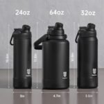 32oz Insulated Water Bottle| Double-Wall Vacuum Stainless Steel, Wide Mouth Design, Leak-Proof Reusable Bottle for Gym, Sports & Daily Hydration - Purple - Image 3