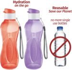 MILTON Water Bottle Kids Reusable Leakproof 12 Oz Plastic Wide Mouth Large Big Drink Bottle BPA & Leak Free with Handle Strap Carrier for Cycling Camping Hiking Gym Yoga - Image 4