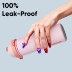 Insulated Water Bottle with Straw - Encool Stainless Steel Water Bottle with Push Button Lid, Leak-Proof & BPA-Free, Keeps Cold for 24 Hours for Sports, Travel, Gym (24 oz, Lily-Red) - Image 7