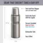 THERMOS Stainless King Vacuum-Insulated Compact Bottle, 16 Ounce, Matte Steel - Image 4