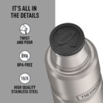 THERMOS Stainless King Vacuum-Insulated Compact Bottle, 16 Ounce, Matte Steel - Image 6
