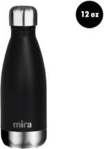 MIRA 12 oz Insulated Water Bottle - Slim Stainless Steel Cola Shape Thermo - Double Wall Hot & Cold Flask (24Hr Cold/12Hr Hot) - Black - Image 3