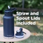 ThermoProof Double-Walled Vacuum Insulated Stainless Steel Water Bottle - Wide Mouth Canteen, Spout & Straw Lids, Dishwasher Safe, Reusable, Leakproof, Hot & Cold for Men, Women & Kids - 32oz, Taupe - Image 5