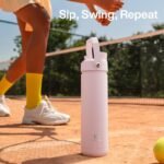 ENCOOL Insulated Water Bottle with Straw Stainless Steel Water Bottle, Leak-Proof, BPA-Free, Double Wall Vacuum Keeps Cold for 24 Hours for Sports, Travel, School (26 oz, Cotton Candy) - Image 5