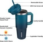 BJPKPK Tumbler With Handle And Straw 30oz Insulated Tumbler Cups With Lid Stainless Steel Travel Coffee Mug,Indigo Black - Image 3