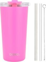 Drinco - 20 oz Stainless Steel Tumbler | Double Walled Vacuum Insulated Mug With Lid, 2 Straws, For Hot & Cold Drinks (20oz Island Pink, 20oz) - Image 3