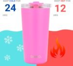 Drinco - 20 oz Stainless Steel Tumbler | Double Walled Vacuum Insulated Mug With Lid, 2 Straws, For Hot & Cold Drinks (20oz Island Pink, 20oz) - Image 4