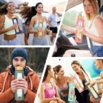 32 oz Glass Water Bottle with Straw - Motivational Time Marker & Silicone Sleeve - Reusable Tumbler Includes 2 Bamboo Lids & Fruit Infuser - 1 Pack - Image 7