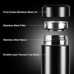 PARACITY Insulated Water Bottle, 17 oz Stainless Steel Water Bottles, Double Wall Vacuum Hot Drinks Thermo, Metal Water Bottle Keeps Hot for 12 Hrs, Cold for 24 Hrs, for Coffee, Tea - Image 4