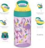 Zak Designs 16oz Riverside Desert Life Kids Water Bottle with Straw and Built in Carrying Loop Made of Durable Plastic, Leak-Proof Design for Travel, 2PK Set - Image 4