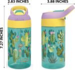 Zak Designs 16oz Riverside Desert Life Kids Water Bottle with Straw and Built in Carrying Loop Made of Durable Plastic, Leak-Proof Design for Travel, 2PK Set - Image 6