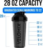 VELOMIX -2 Pack- 28 oz Protein Shaker Bottles for Protein Mixes - 2x Wire Whisk | Leak Proof Shaker Cups for Protein Shakes | Protein Shaker Bottle Pack (Black/Transparent) - Image 5