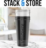 VELOMIX -2 Pack- 28 oz Protein Shaker Bottles for Protein Mixes - 2x Wire Whisk | Leak Proof Shaker Cups for Protein Shakes | Protein Shaker Bottle Pack (Black/Transparent) - Image 7