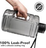 1 Gallon Water Bottle, Water Jug with Motivational Time Marker & Strap & Handle,Large-Capacity leakproof water bottles for Travel Sport Gym Outdoor（Clear - Image 4