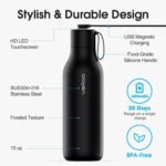 VSITOO 33oz Smart Self Cleaning Water Bottle，Insulated Water Bottle with Stainless Steel, BPA-Free, AI Self-Clean, 30-Day Battery, Magnetic Charging for Travel, Gym or Office, Black - Image 6