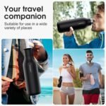 VSITOO 33oz Smart Self Cleaning Water Bottle，Insulated Water Bottle with Stainless Steel, BPA-Free, AI Self-Clean, 30-Day Battery, Magnetic Charging for Travel, Gym or Office, Black - Image 8