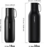 VSITOO 33oz Smart Self Cleaning Water Bottle，Insulated Water Bottle with Stainless Steel, BPA-Free, AI Self-Clean, 30-Day Battery, Magnetic Charging for Travel, Gym or Office, Black - Image 10
