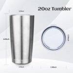 StarSpeed 20oz Tumbler Bulk with Lid, Stainless Steel Insulated Tumblers Double Wall Vacuum Insulated Travel Mug, Powder Coated Coffee Cups for Hot and Cold Drinks(Silver,1) - Image 3