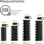 purifyou 40oz / 32oz / 22oz / 12oz Borosilicate Glass Water Bottle with Time & Volume Markers, Silicone Sleeve, Stainless Steel Lid | Reusable Glass Bottle for Water & Juice (32oz Jet Black) - Image 3