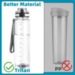 OLDLEY 32 oz Water Bottle, Motivational Water Bottle with Time Marker, Sports Water Bottle With Strap, Leakproof & BPA Free Large Water Bottles for School, Gym, Travel, Outdoor, Tritan, Transparent - Image 4