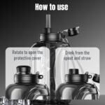 Large Water Bottle with Measurements, 95 OZ/ 2.8 L Gym Water Bottle with Straw, Gallon Water Jug Bottle with Handle & Portable Strap for Gym, Outdoor Sports - Image 4