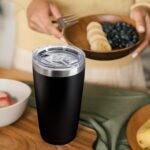 YOUKE OLA 16 Pack Stainless Steel Tumbler Bulk Insulated Vacuum Travel Mug Powder Coated Coffee Mug Gift for Laser Engrave, 20oz Black - Image 5