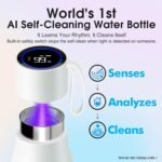 VSITOO 15oz Smart Self Cleaning Water Bottle，Insulated Water Bottle with Stainless Steel, BPA-Free, AI Self-Clean, 30-Day Battery, Magnetic Charging for Travel, Gym or Office, White - Image 3