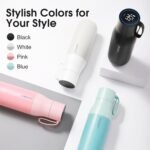 VSITOO 15oz Smart Self Cleaning Water Bottle，Insulated Water Bottle with Stainless Steel, BPA-Free, AI Self-Clean, 30-Day Battery, Magnetic Charging for Travel, Gym or Office, White - Image 7