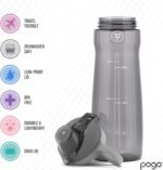 Pogo BPA-Free Tritan Plastic Water Bottle with Chug Lid, 32 Oz, Grey - Image 5