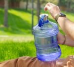 New Wave Enviro Iconic 1 Gallon Round BPA Free Water Bottle with Stainless Steel Cap and Integrated Handle, Ideal for Gym and Outdoor Life, Blue - Image 6