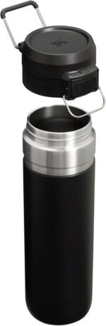 Stanley Quick Flip GO Water Bottle 24 oz | Push Button Lid | Leakproof and Packable for Travel and Sports | Insulated Stainless Steel | BPA-Free | Black 2.0 - Image 3