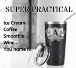 Onebttl Personalized Gifts for Men with Initials, Monogrammed Travel Tumbler for Him, Custom Coffee Cups, Unique Birthday Christmas Gifts for Men who Have Everything, Black, 20oz, J - Image 4