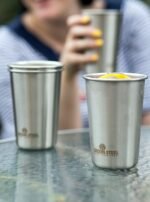 #1 Premium Stainless Steel Cups 16 oz Pint Cup Tumbler (4 Pack) By Greens Steel - Premium Metal Cups - Stackable Durable Cup - Image 3