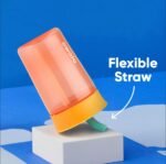 Owala Kids Insulation BPA-Free Plastic Tumbler with Spill Resistant Flexible Straw, Easy to Clean, Kids Water Bottle, Great for Travel, Dishwasher Safe, 15 Oz, Orange and Peach (Watermelon) - Image 4